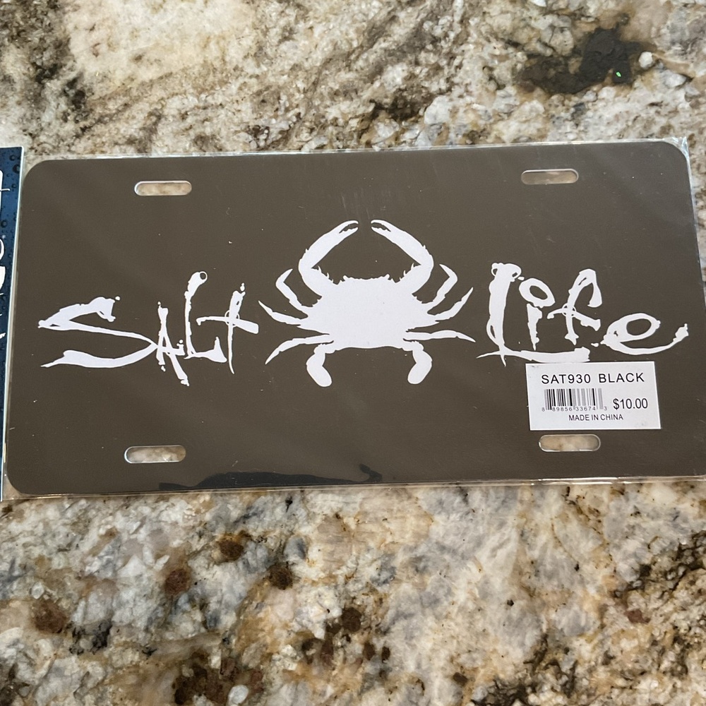Salt Life White License Plate